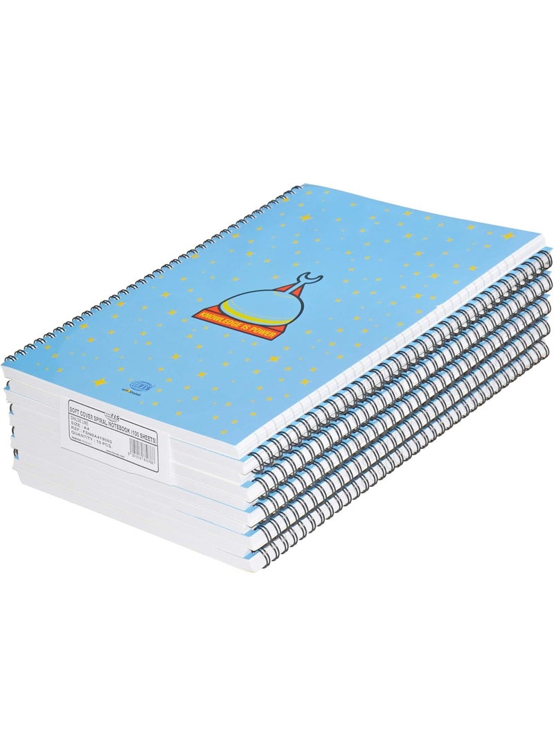 FIS Hard Cover Notebook Single Line A4, 100-Sheets 5-Piece - FSNBA419-08 - Image 1